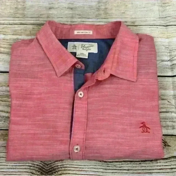 Original Penguin Mens Button Down Short Sleeve Shirt size XXL - Picture 3 of 4